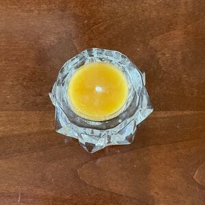 Crystal Candle Holder with Yellow Candle